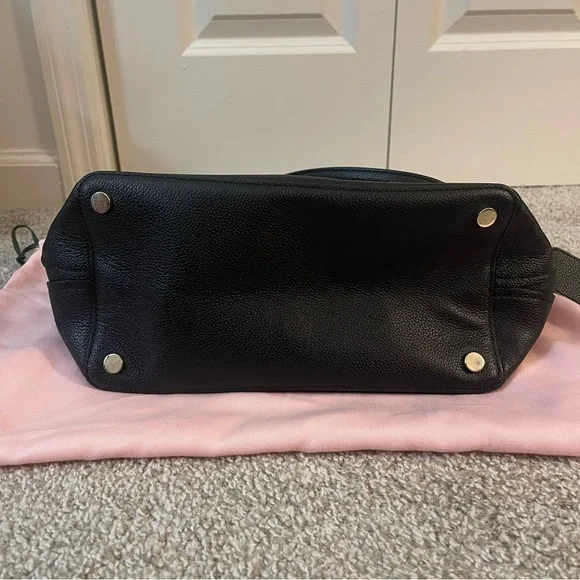 Kate Spade Black Leather Tote Handbag with Dust Bag EUC - Picture 7 of 12
